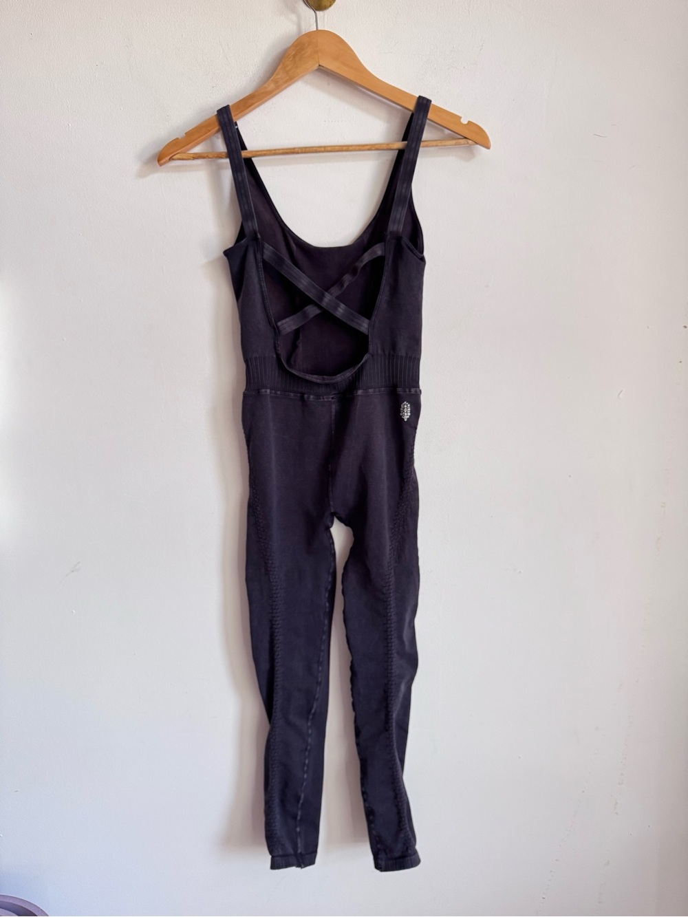Free People Movement Good Karma Onesie XS/S Washed Black $98 - Picture 8 of 9